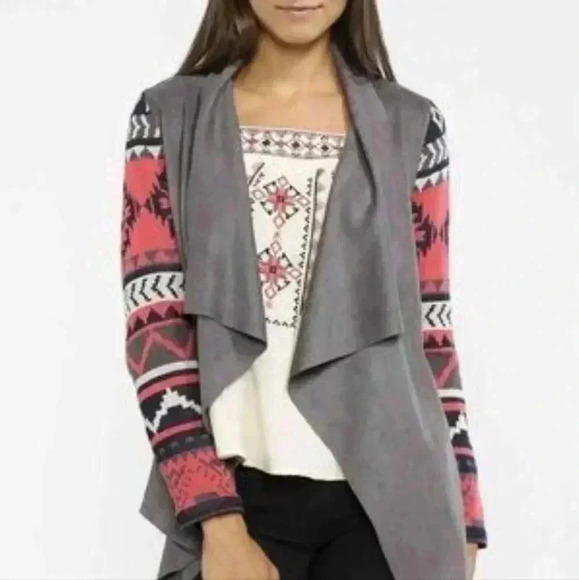 Flying Tomato Aztec Print Cardigan Size M - Picture 1 of 8